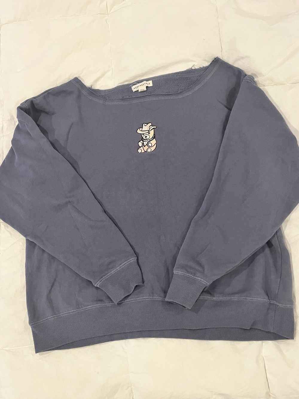 Aéropostale Teddy Bear Cowboy off the shoulder sweatshirt